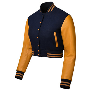 Veste de baseball courte personnalisée pour femme, en mélange de laine, style streetwear, service d'échantillonnage disponible, qualité export - Product Image 2