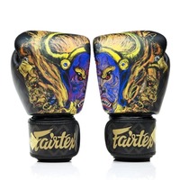 Gants de boxe MMA Fairtex professionnels en cuir de vache véritable, imperméables, séchage rapide, pour entraînement et sparring Warrior Edge