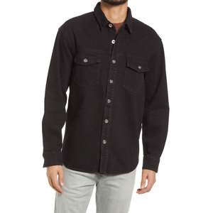 Chemises en jean décontractées pour hommes – Vente en gros – Couleur unie – Manches longues – Style urbain – Respirantes et séchage rapide – Vêtements d'extérieur hiver - Product Image 2