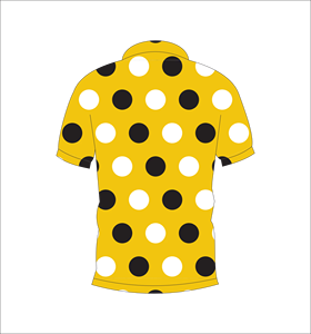 Mens Yellow Black White Polka Dot Polo Shirt Custom Sublimation Short Sleeve Summer Casual Breathable Lightweight Golf Shirt - Product Image 2