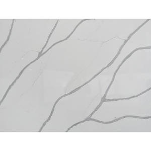 Fondo de descuento de inventario de fábrica NV833 Losa de piedra de cuarzo artificial con vetas grises grandes de Calacatta Precio de venta - Product Image 1