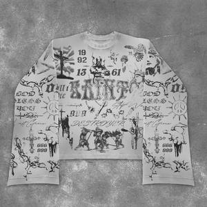 T-shirt Homme Oversize en Coton French Terry de Haute Qualité, Imprimé All-Over, Effet Délavé et Blocs de Couleurs – Fabricant de Streetwear - Product Image 5