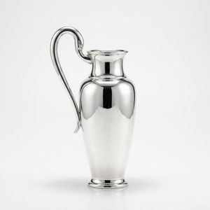 Vase Col de Cygne Moderne en Laiton Fait Main 26cm, Poli Miroir Argenté, Centre de Table pour Mariage - Product Image 1