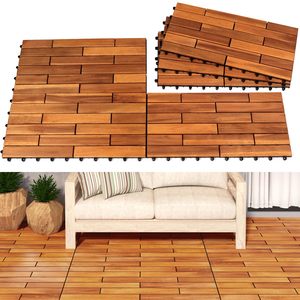 Azulejo de cubierta de madera de Patio entrelazado impermeable 60X30 cm Instalación de clic para espacios al aire libre Balcón Patio trasero Decoración de jardín - Product Image 6