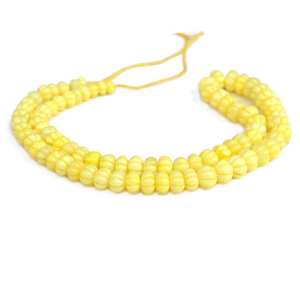Perles de pierres précieuses en opale jaune colorée sculptées en forme de melon, pour la fabrication de bijoux, fil de pierres en vrac - Product Image 5