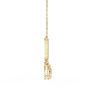 10K 14K 18K Yellow Gold Chevron <b>Necklace</b> Featuring Delicate V Shape Bar Set Lab Grown Diamonds Pear Teardrop Diamond <b>Necklace</b> - Product Image 4