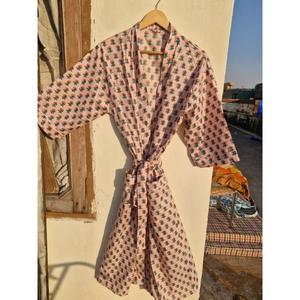 Robe Kimono Florale en Coton Légère pour Femme, Peignoir d'Été Bohème, Kimono Court, Cache-Maillot de Plage, Robe de Détente - Product Image 1