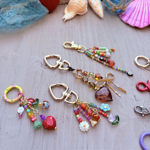 Fashion Embroidery Beaded Keychain Handmade Beaded <b>Bag</b> <b>Charm</b> for Women - Product Image 3