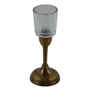 Support de bougie en fer forgé fait main, finition plaquée, à bras unique, pour décoration de dîner et de fête - Product Image 2