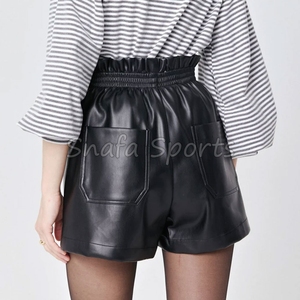 Shorts en cuir pour femmes, dernières tendances, personnalisés, amples et respirants, fabriqués au Pakistan, qualité supérieure, OEM - Product Image 2