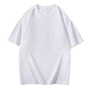 Camisetas de manga corta con cuello redondo, diseño de logotipo personalizado OEM, 220g, algodón, corte holgado. - Product Image 2