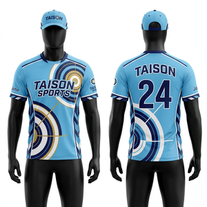 Maillot de tir à l'arc en polyester interlock premium 180 GSM, bleu ciel, design à panneaux circulaires, respirant, sublimation, logo personnalisé - Product Image 6