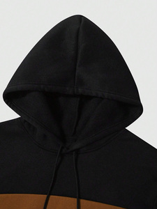 Sweat-shirts à capuche épais OEM, impression personnalisée, pull-over uni pour homme, sweat à capuche trois tons, broderie, sweat à capuche oversize - Product Image 4