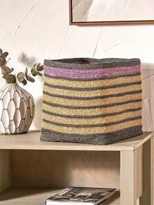 Pacific Lifestyle Purple Seagrass Stripe <b>Square</b> <b>Basket</b> Handmade <b>Storage</b> <b>Basket</b> Wholesale eco-friendly Made in Viet Nam - Product Image 3