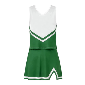 High Quality Eco Friendly Quick Dry Women's Cheerleading Uniform Sets Lightweight Solid Color <b>100</b>% <b>Polyester</b> Customizable Colors - Product Image 1