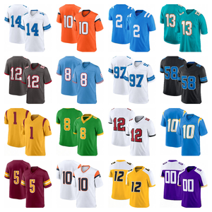 Custom Orange Blue American Football Jersey V Neck Team Uniform OEM Private <b>Label</b> Custom <b>Name</b> Number Sublimation Wholesale - Product Image 4