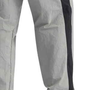 Pantalon large pour femme, gris uni, avec bande latérale, taille élastique, coupe ample, longueur complète, décontracté, en tissu Oxford - Product Image 5