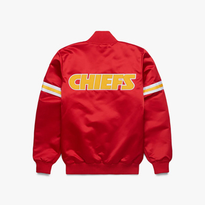 Veste de sport en satin rouge pour homme, vêtements de sport décontractés, col rabattu, coupe régulière, logo brodé sur le devant - Product Image 2