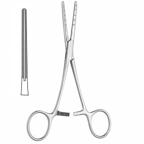 Pince à conduit COOLEY brevetée, tiges droites et angulaires, 1-1/4 po (3,2 cm) de diamètre, 6-1/4 po (15,9 cm) de longueur totale, cardiothoracique ZETOMEDPRO - Product Image 2