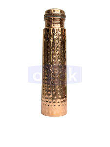 Bouteille d'eau en cuivre pur martelé, artisanale, écologique, rechargeable, anti-fuite, pour la maison, le bureau et les voyages - Product Image 3