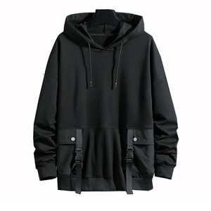 เสื้อฮู้ดดี้เทคแวร์ดีไซน์ใหม่ล่าสุด คุณภาพพรีเมียม มีกระเป๋าคาร์โก้ขนาดใหญ่ สายรัดแบบหัวเข็มขัด และปลายแขนเสื้อแบบริบ สำหรับขายส่ง - Product Image 1