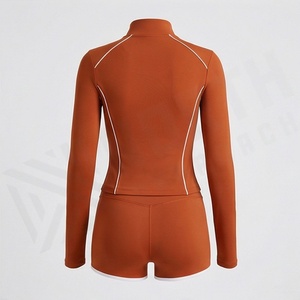 Gym Wear Set Women Sport Custom Fitness High Waist Shorts With <b>Jacket</b> <b>Yoga</b> Clothes Athletic Seamless Activewear Tracksuit - Product Image 2