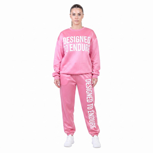 100% Polyester Fleece Printed Sweat Suit Women Crew Neck Printed Sweatshirts Jogger Pants <b>Set</b> Ladies 350gsm Polyester Tracksuits - Product Image 6