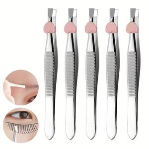 Pinzas para Cejas con Punta Inclinada Ultra Precisas, Herramienta de Depilación Facial, Pinzas de Acero Inoxidable de Grado Profesional para Vello Fino - Product Image 1