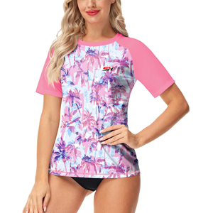 Camiseta de Compresión de Manga Corta para Mujer, Protección UV, para Deportes Acuáticos, Natación, Fitness y Entrenamiento - Product Image 1