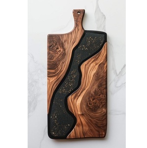 Planche à découper rectangulaire tendance en bois et résine, écologique, 12x8 pouces, faite à la main, durable, pour usage domestique et en restaurant - Product Image 1