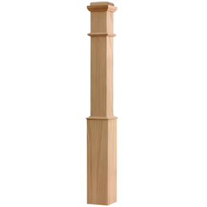 Nouveau Nouvellement Arrivé : Nouveaux Embouts de Poteau d'Escalier Décoratifs en Chêne Rouge Massif, Réglables, Style Boîte Simple 55'', avec Embouts Interchangeables Pyramidaux et Plats, de EFS Viet Nam - Product Image 1
