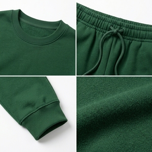 Ensemble de survêtement court en molleton 2 pièces pour femme avec logo personnalisé, vente en gros OEM - Product Image 4