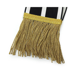 Écharpe de cérémonie maçonnique noire et blanche avec dentelle, pompons brodés, épingle de sûreté, résistante à l'eau, durable, traditionnelle - Product Image 3