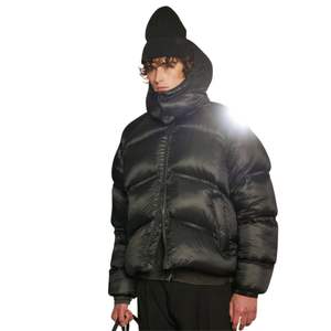 Veste d'hiver rembourrée à capuche translucide pour homme, veste zippée chaude et élégante, manteau décontracté et tendance pour l'extérieur. - Product Image 6