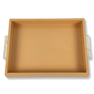 ถาดเสิร์ฟไม้เคลือบเงา MDF ทรงสี่เหลี่ยมผืนผ้าพร้อมที่จับเคลือบด้านสำหรับเป็นของขวัญ - Product Image 5