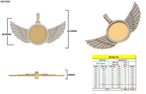 Des prix imbattables sur l'or jaune et blanc 10 carats volent sur les ailes de souvenirs pendentif Lab Grown Diamond Hip-Hop Jewelry Charms - Product Image 5