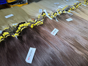 Extensions de cheveux naturels vierges vietnamiens NASA Hair Bulk, couleur claire, super double drawn, 50cm 60cm - Product Image 1