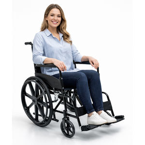 Fauteuil roulant manuel classique léger pliable pour personnes handicapées, personnes âgées, confortable, durable, aide à la mobilité, siège en acier pour intérieur - Product Image 3