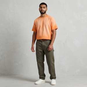 Summer Sun Faded T-Shirt Men Crew Neck Crop Sun Fad Wash Tee Shirts Men's Short Sleeve Lightweight Sun Faded T Shirt Mens - Product Image 1