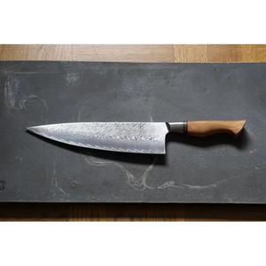 มีดเชฟทำมือ Jexmoo แบบกำหนดเองได้ พร้อมใบมีดเหล็กดามัสกัส ขนาด 8 นิ้ว ด้ามไม้ ปลอกหนัง - ของขวัญสำหรับเชฟ - Product Image 5