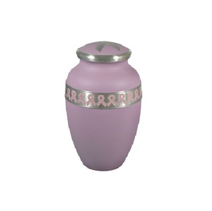 Urnas funerarias de latón de alta calidad para adultos con banda grabada, acabado en oro y verde, para cenizas humanas. - Product Image 2