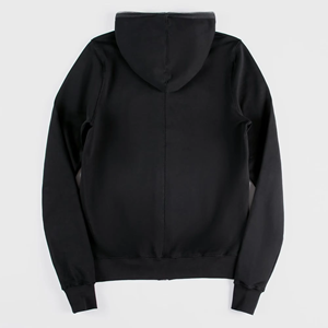 Sudadera con capucha de algodón polar negra con cremallera completa, fabricada en fábrica, diseño personalizado, estilo urbano, con MOQ bajo, teñido liso para invierno - Product Image 3