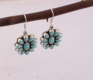 925 Sterling Silver Turquoise Water Drop <b>Earrings</b> Genuine Gemstone Handcrafted Jewelry Women Wedding Party Trendy Gift Wholesale - Product Image 6