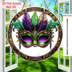 CIFbuy Acchiappasole Vintage a Forma di Maschera di Carnevale, Decorazione Murale in Acrilico con Dettagli Dorati e Cristalli, per TikTok e Servizio di Ritiro Temu - Product Image 1