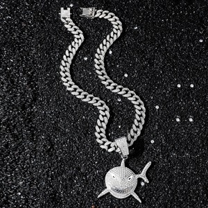 Unique Design Street Style Silver Moissanite Hip Hop Pendant <b>Rapper</b> Bling Fashion Jewelry Available At Factory Direct Price - Product Image 3