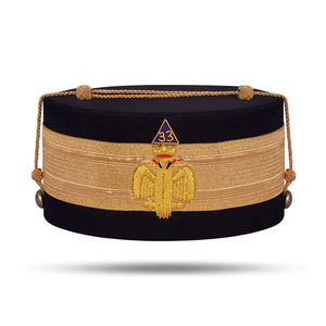 Nueva Gorra de Alta Calidad de la Orden de los Caballeros Templarios, Gran Maestro, Gran Encampamento, con Corona, Terciopelo Morado y Blanco - Product Image 1