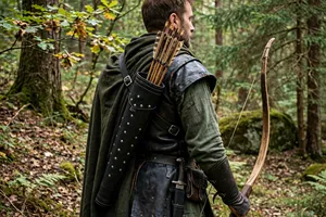 ESHALZ IMPEX AQ-154 ARCHERY Quiver OEM Full Customized GENUINE LEATHER Archery Back Arrow Quiver for Hunting 50CM - Product Image 6