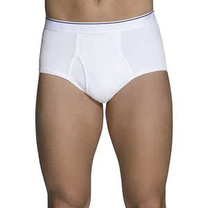 White Men <b>Boxer</b> Briefs Breathable Quick Dry Mid Rise Knitted Underwear <b>Custom</b> Logo Daily Wear - Product Image 1