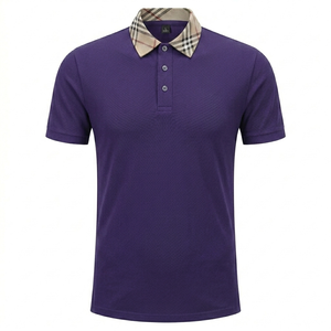 Polo classique pour homme en tissu tricoté doux avec patte de boutonnage – Haut décontracté chic pour le bureau et les activités de plein air – Vente en gros usine - Product Image 1