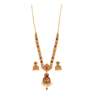ชุดสร้อยคอคู่ Royal Look 10575588ML ประดับด้วยหิน Pota และมุก สำหรับงานเทศกาลและงานแต่งงาน เครื่องประดับชั้นดี - Product Image 1